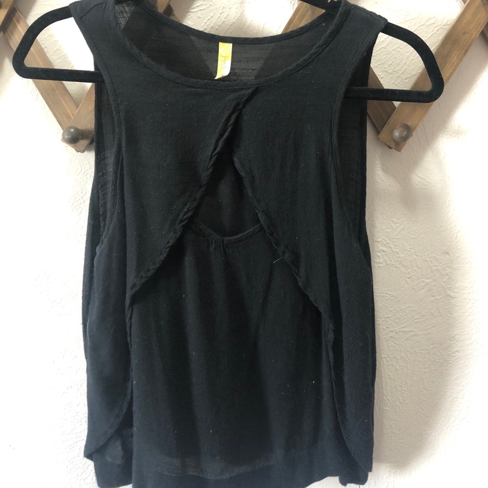 Black Free People Tank with cute exposed neckline